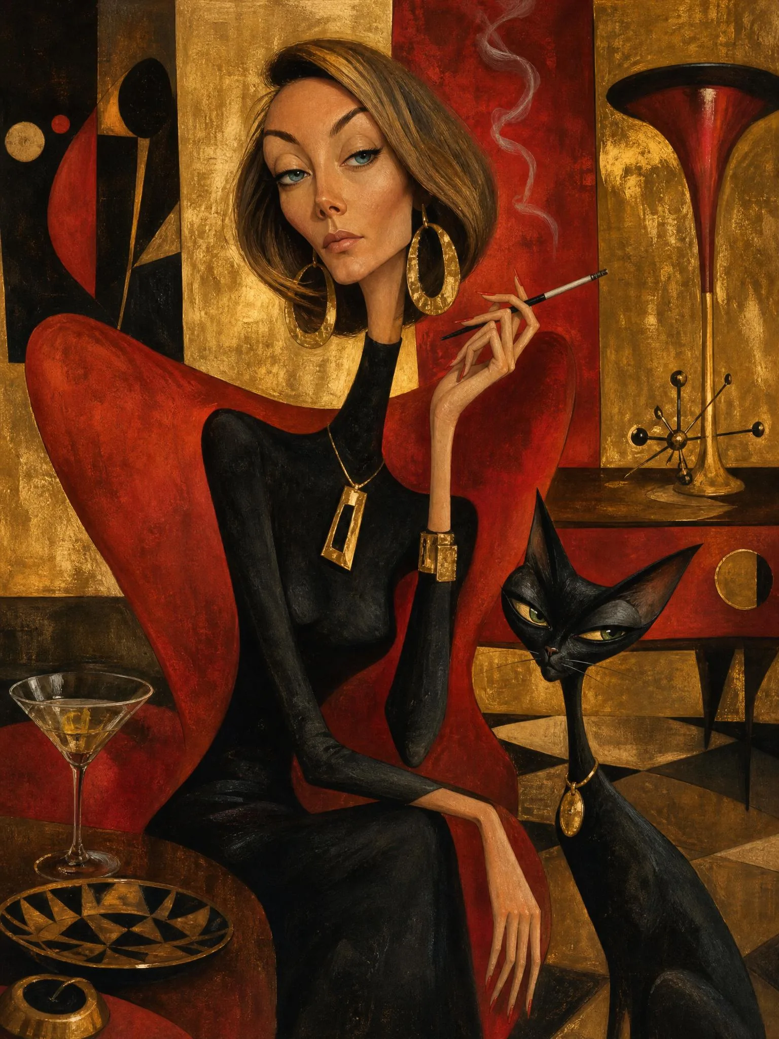 The Trendy Art-Deco Surreal Portrait (1 Prompt)